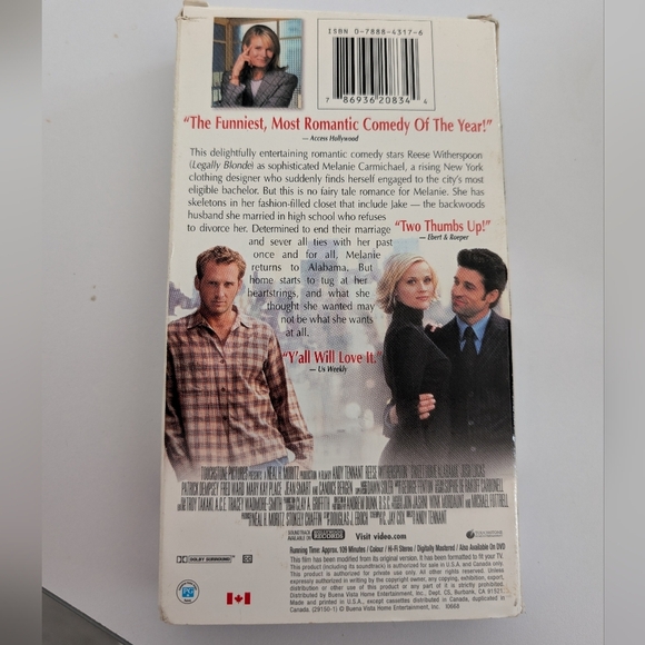 Sweet Home Alabama VHS with Reese Witherspoon - Picture 2 of 3